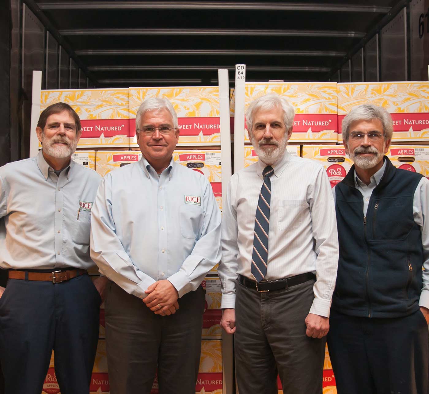 Keith-Thomas,-John-Rice,-Ted-Rice-and-David-Rice-2015 - Rice Fruit Company